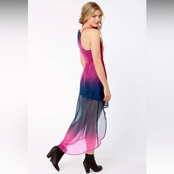 VOLCOM Sidewalk Flight Dress high low chiffon - Picture 3 of 11